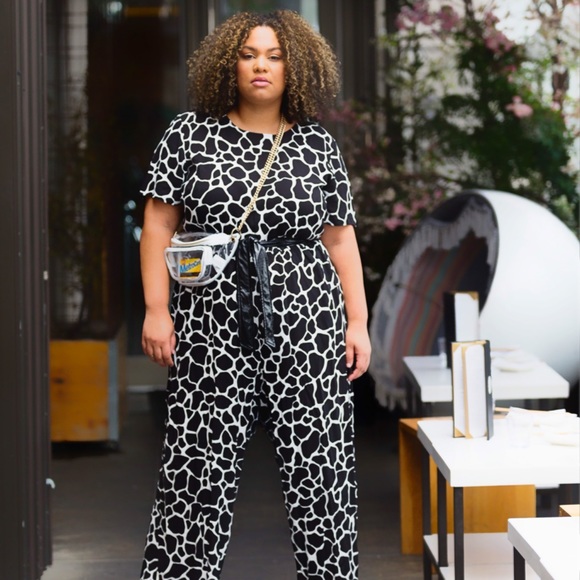 ASOS Curve Pants - Black & White jumpsuit
